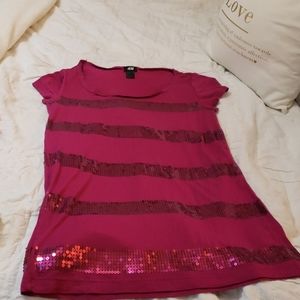 H&M fuscia pink sequined tunic